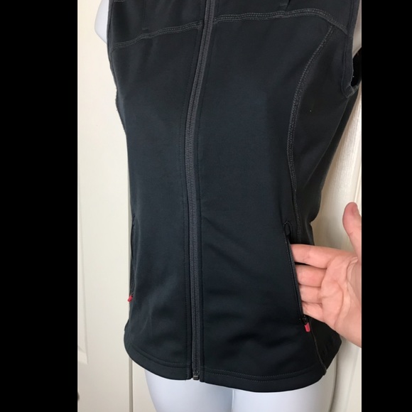 ATHLETA Running Vest Jacket Reflective Gray Orange Breathable Paisley Scroll - Picture 6 of 10